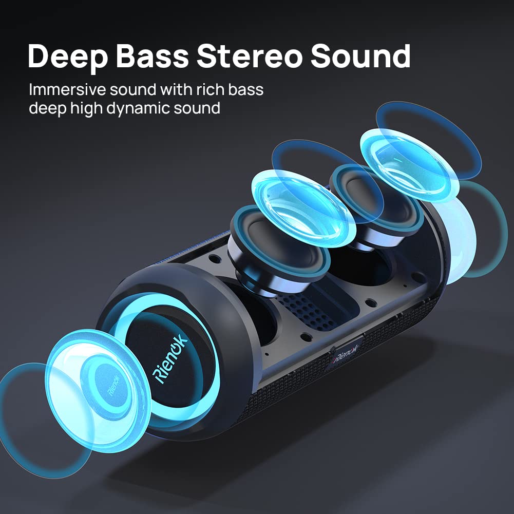 - RIENOK Bluetooth Speaker | Portable Wireless Bluetooth Speaker | Waterproof Outdoor Speaker -