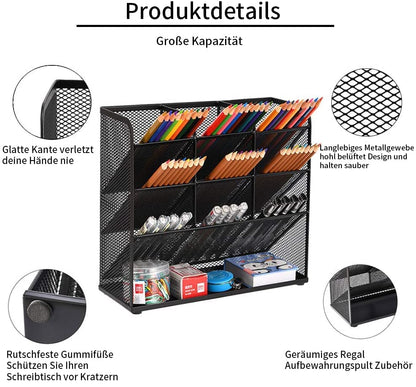 - Marbrasse Mesh Desk Organiser | Multi-Functional Pen Holder | Desktop Stationary Organiser -
