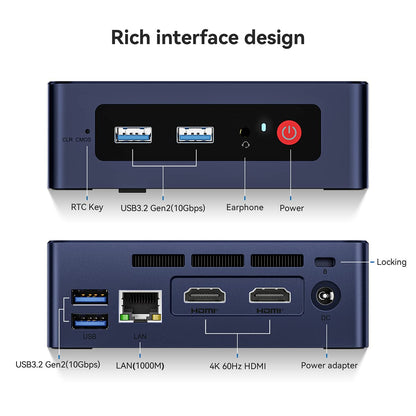 Beelink 12th Gen Intel Alder Lake-N100 Processor (up to 3.40GHz) Wi-11 Pro Mini Computer, MINI-S12 Pro Mini PC, 16GB RAM 500GB SSD Business Mini Desktop PC, HDMI/WiFi 6/BT5.2/WOL/Auto Power On