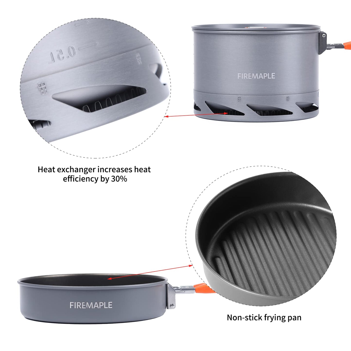 - Fire-Maple Feast Heat Exchanger Set | Compact Camping Cookware Kit | Nested Design -