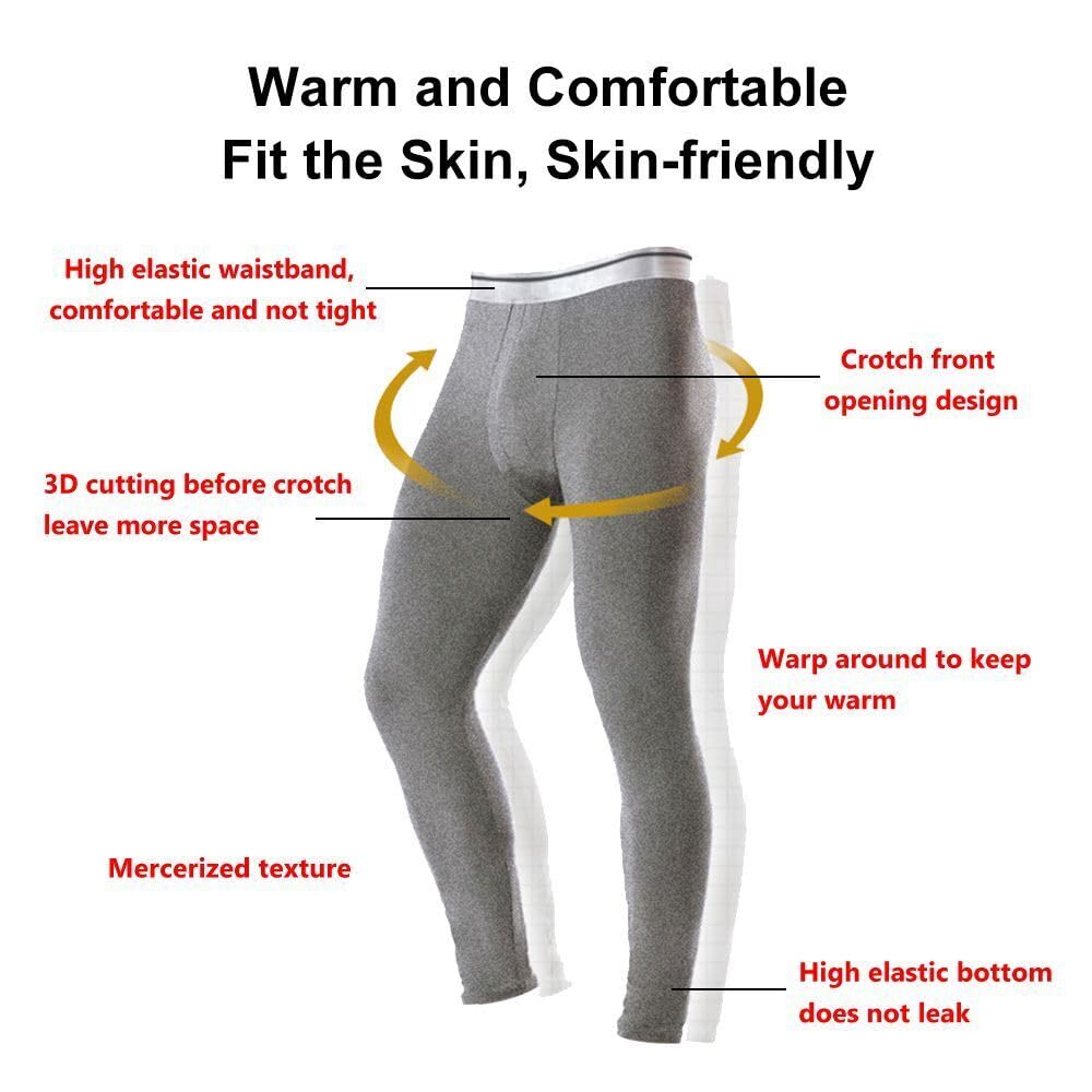 - Men's Thermal Underwear Set | Top Bottom Long Johns Warm Base layer -