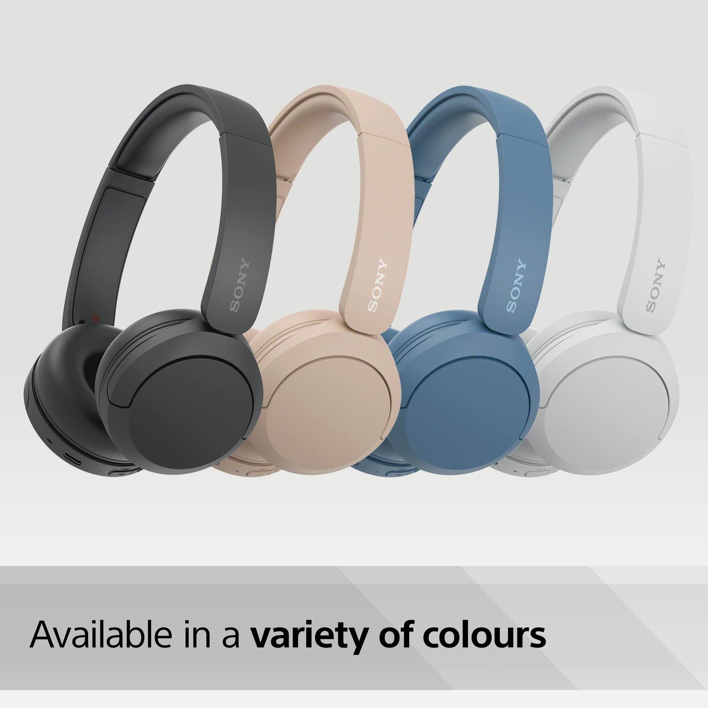 - Sony WH-CH520 Wireless Bluetooth Headphones | 50 Hours Battery Life with Quick Charge | On-ear style | Black -