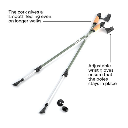 - Silva Walking Poles Aluminum Cork | Trekking Poles | Adjustable Length 105-140 cm -