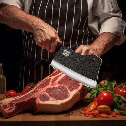 - ENOKING Professional Chef Knife | 7 Inches Hand Forged Kitchen Knife | High Carbon Stainless Steel Bone Chopping Knife -