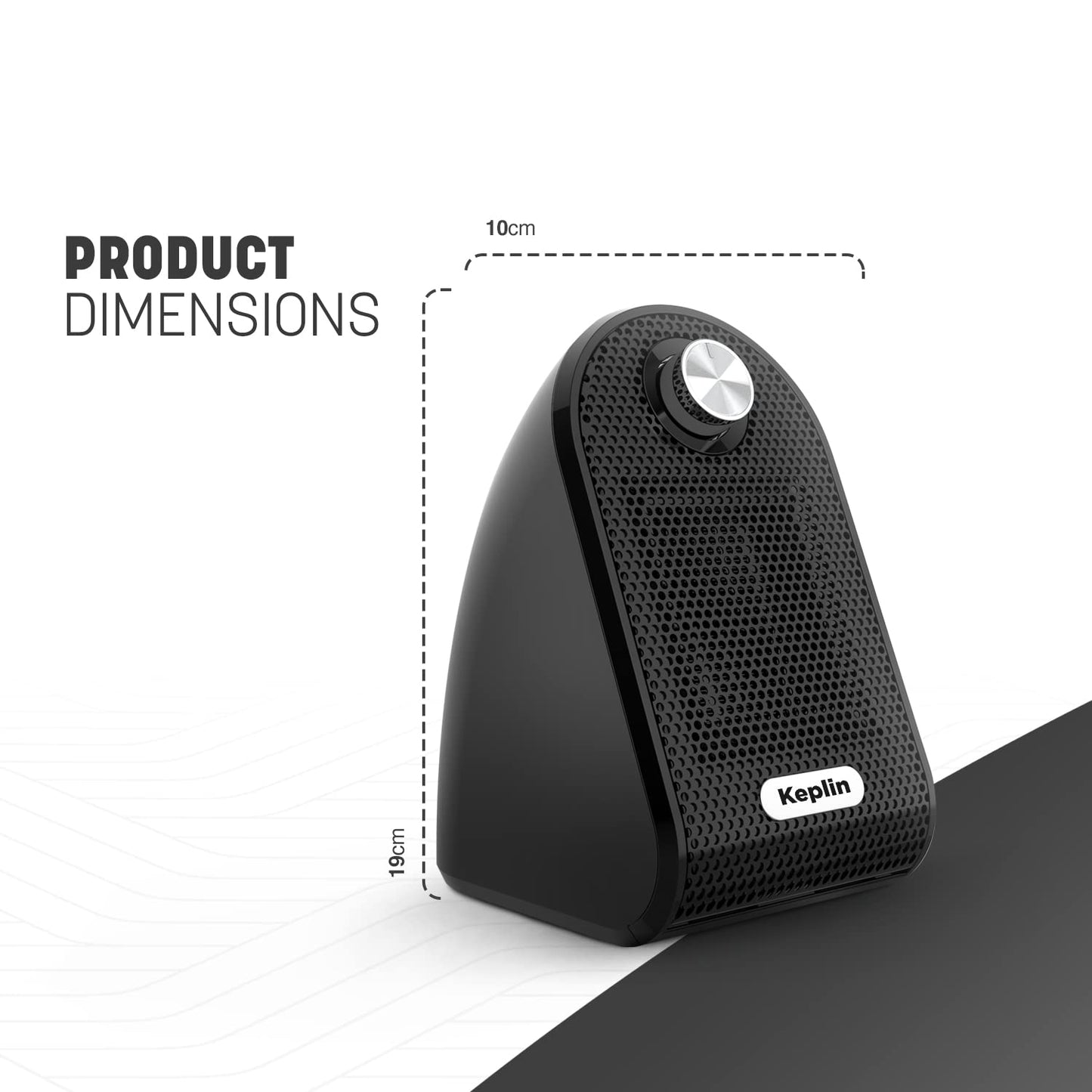 - KEPLIN Black Ceramic Desk Heater | 500W Low Energy Consumption | Silent Heater -