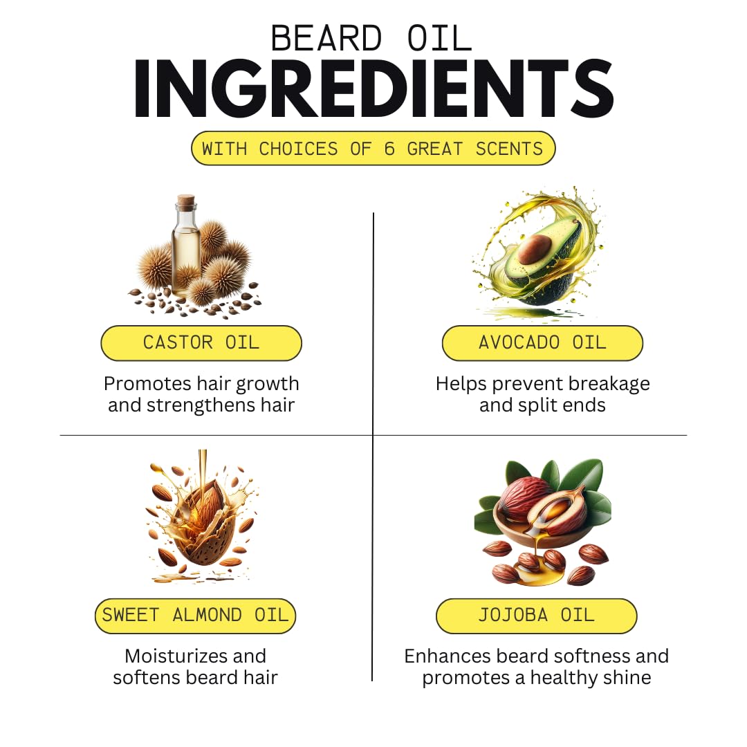 30ml Beard Oil for Men - Beard and Bones Unique Glass Skull Bottle| Choice of 6 Scents | Vegan, Cruelty Free (Kreed)