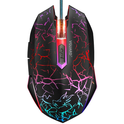 - VGUARD Gaming Mouse, Comfortable Wired USB Optical RGB Ergonomic Mice for PC -