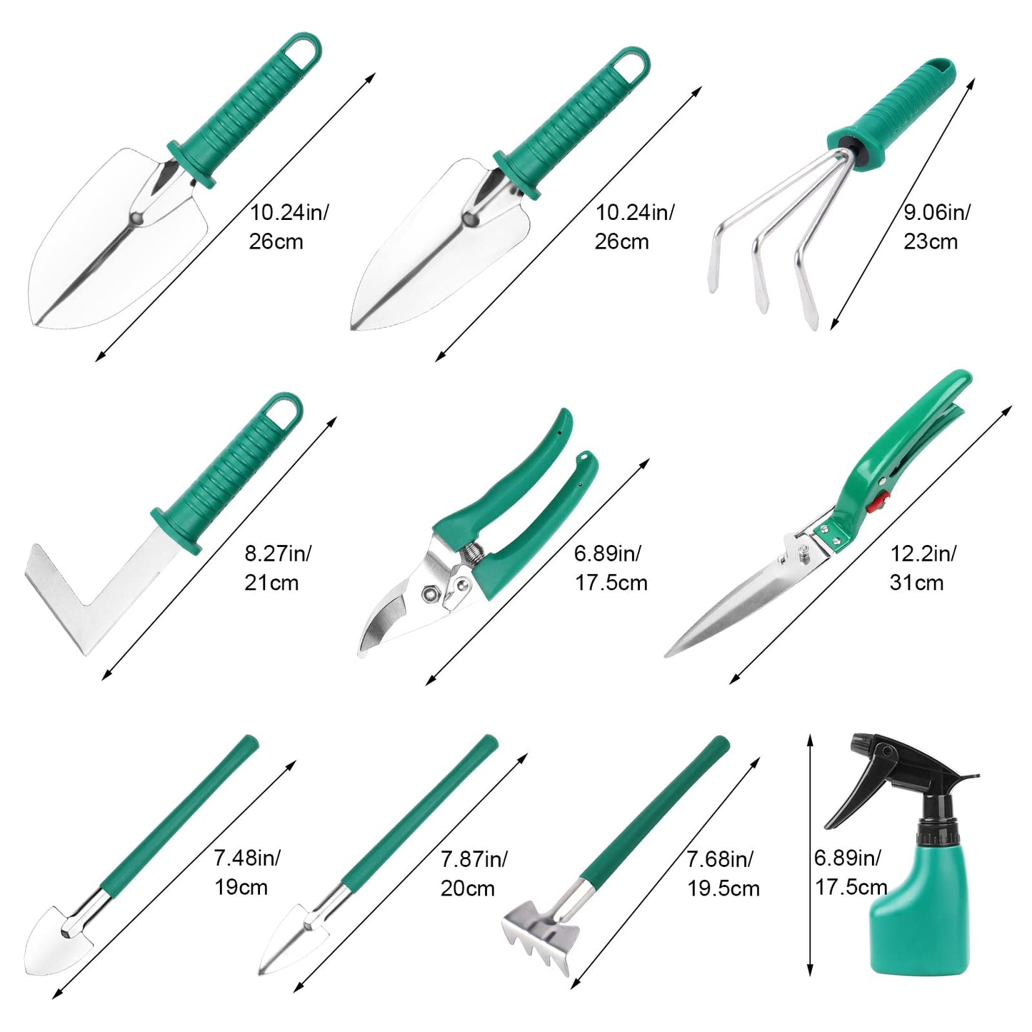 - GIOVARA Stainless Gardening Tools Set | (10 Pieces Green) -