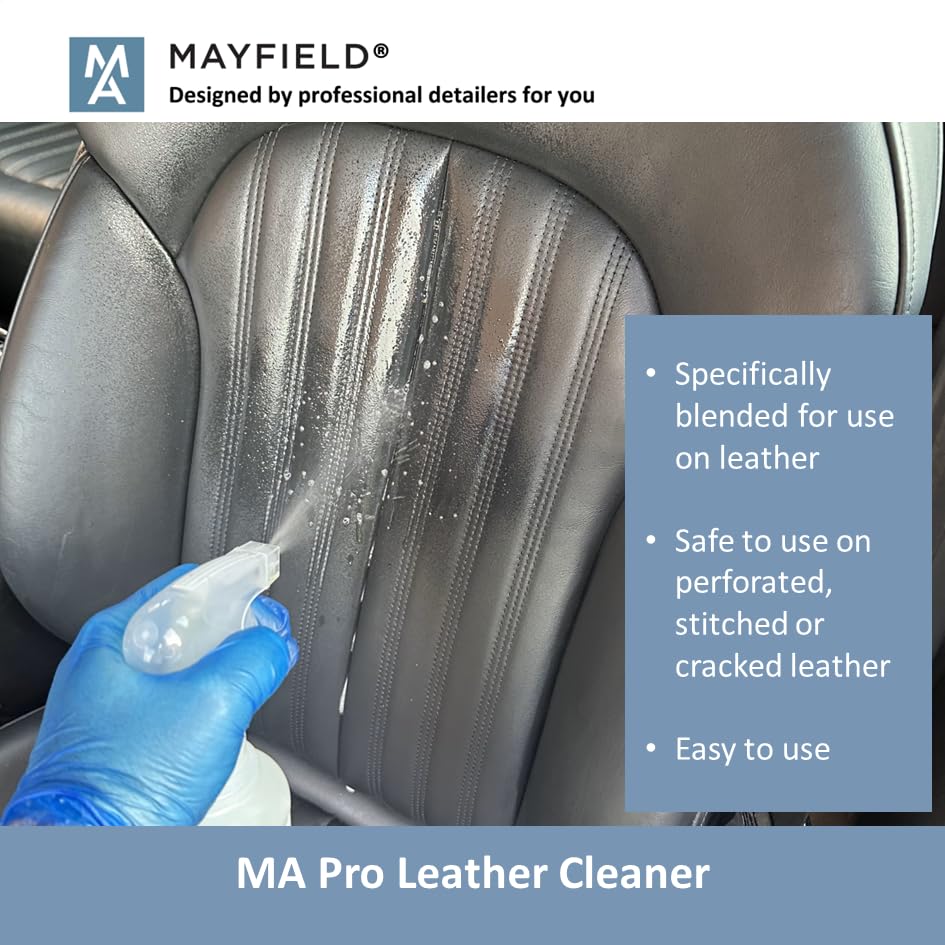 Car Leather Cleaner – 500ml - Effective, Gentle, Matt Finish, Blended Formula, Perforated, Cracked, Stitching…