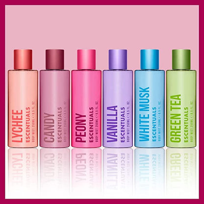 - Escentuals Womens Fruit Candy Layering Set | Lychee and Candy Body Mist Spray -