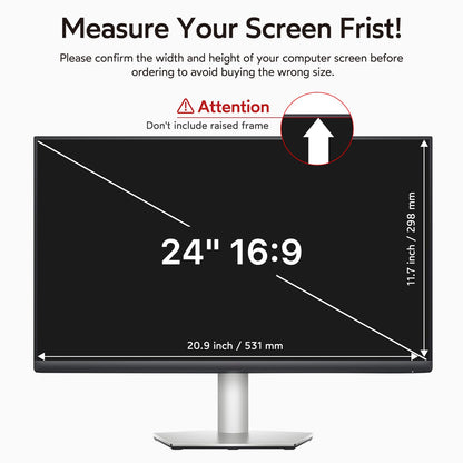 BERSEM 24 inch Removable Computer Privacy Screen Filter for 16:9 Ratio Monitor, Anti-Spy, Anti-Glare, Anti-Scratch, UV-Blocking