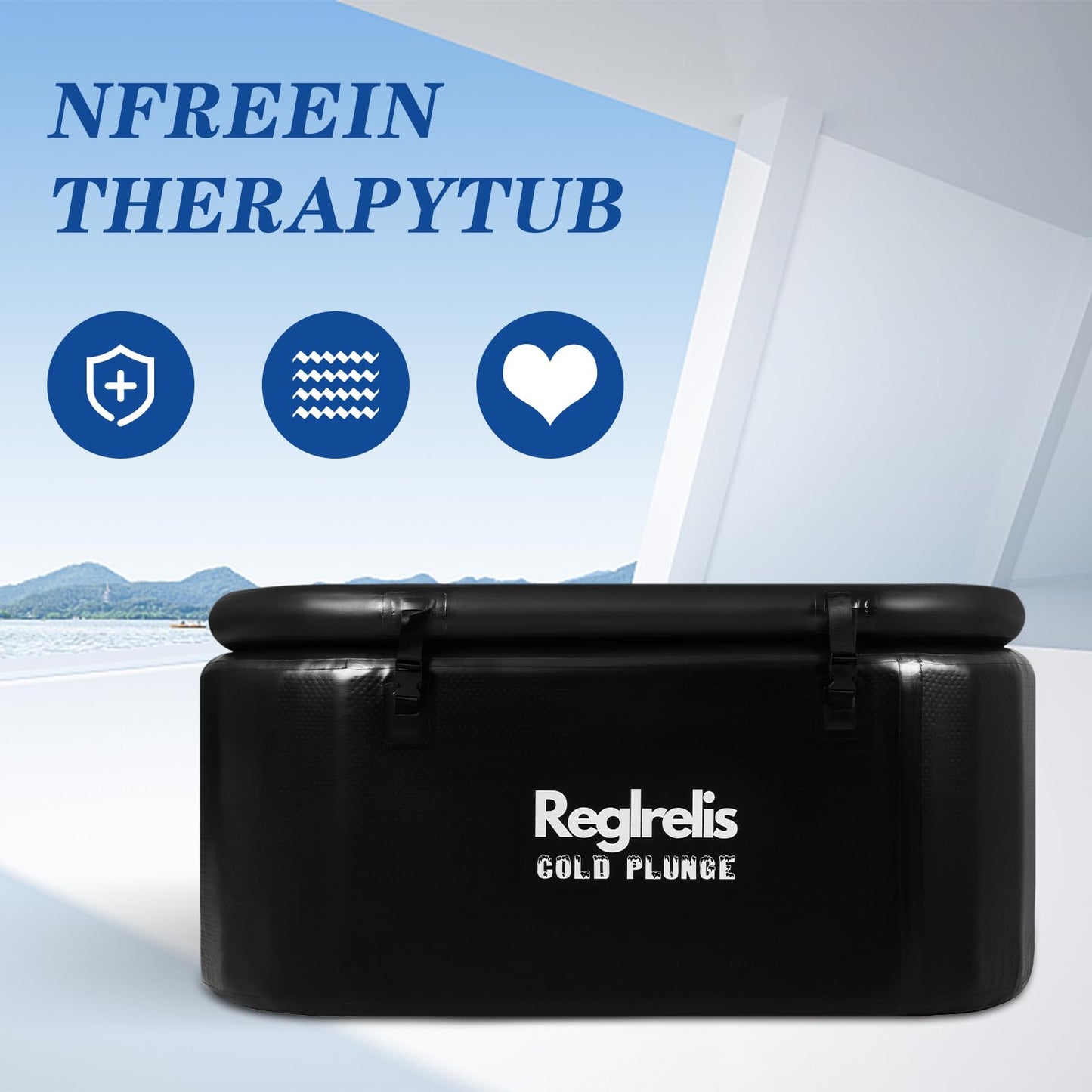 - Reglrelis Portable Inflatable Ice Bath Tub for Athletes | Cold Plunge Outdoor Chiller -