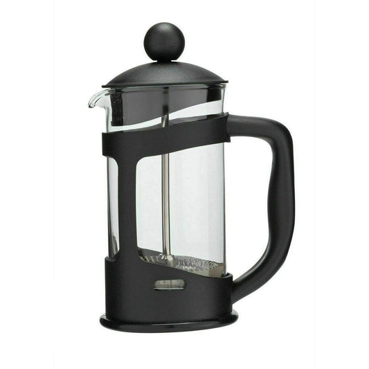 - GLOW Classic Continental 350ml Black Cafetière | Glass Pot & Plunger Filter For Ground Beans -