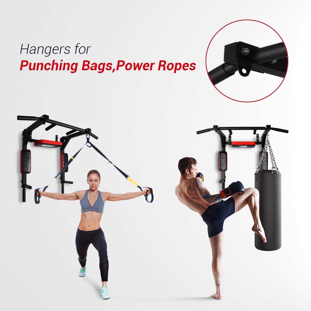 - OneTwoFit Multifunctional Wall Mounted Pull Up Bar/Chin Up bar | Dip Station for Indoor Home Gym -