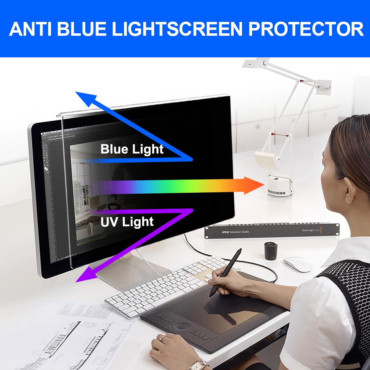 - GUDTEKE Computer Privacy Screen Filter | 24" | Hanging Privacy Screen Protector -