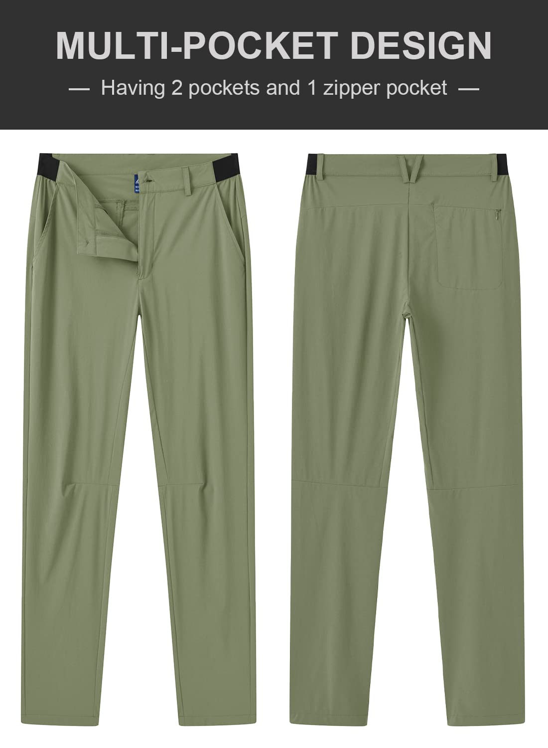 - donhobo Men's Stretch Golf Pants | Men's Outdoor Trousers | Lightweight Quick Dry Elastic Waist Casual Hiking Pants -