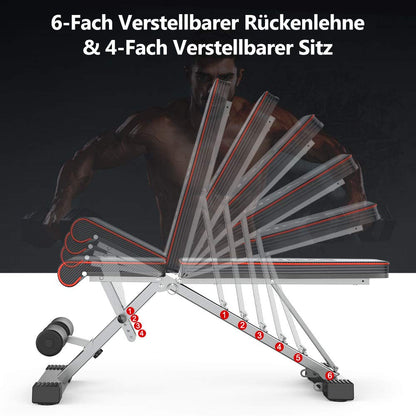 -YOLEO Adjustable Bench, Folding Gym Bench/Weight Bench Multifunction for Whole Body and Home and Gym Workout
