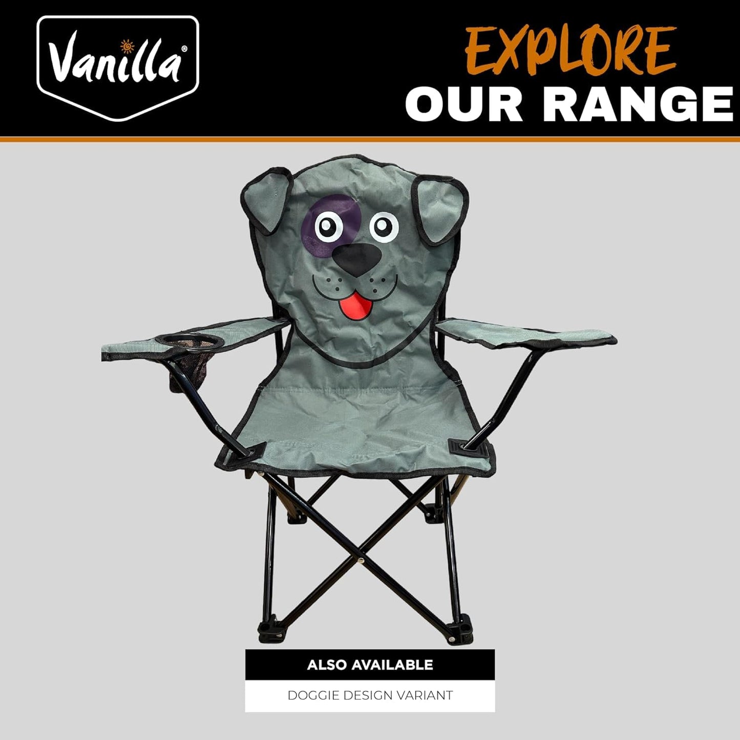 - Kids Camping Chair Tiger Kids Garden Chair | Toddler safety lock Durable & Lightweight -