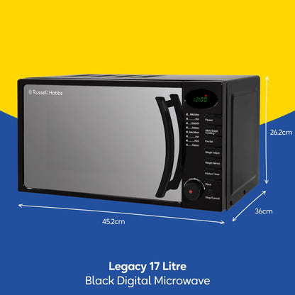 - Russell Hobbs| 17 Litre | 700 W | Black Digital Solo Microwave | 5 Power Levels -
