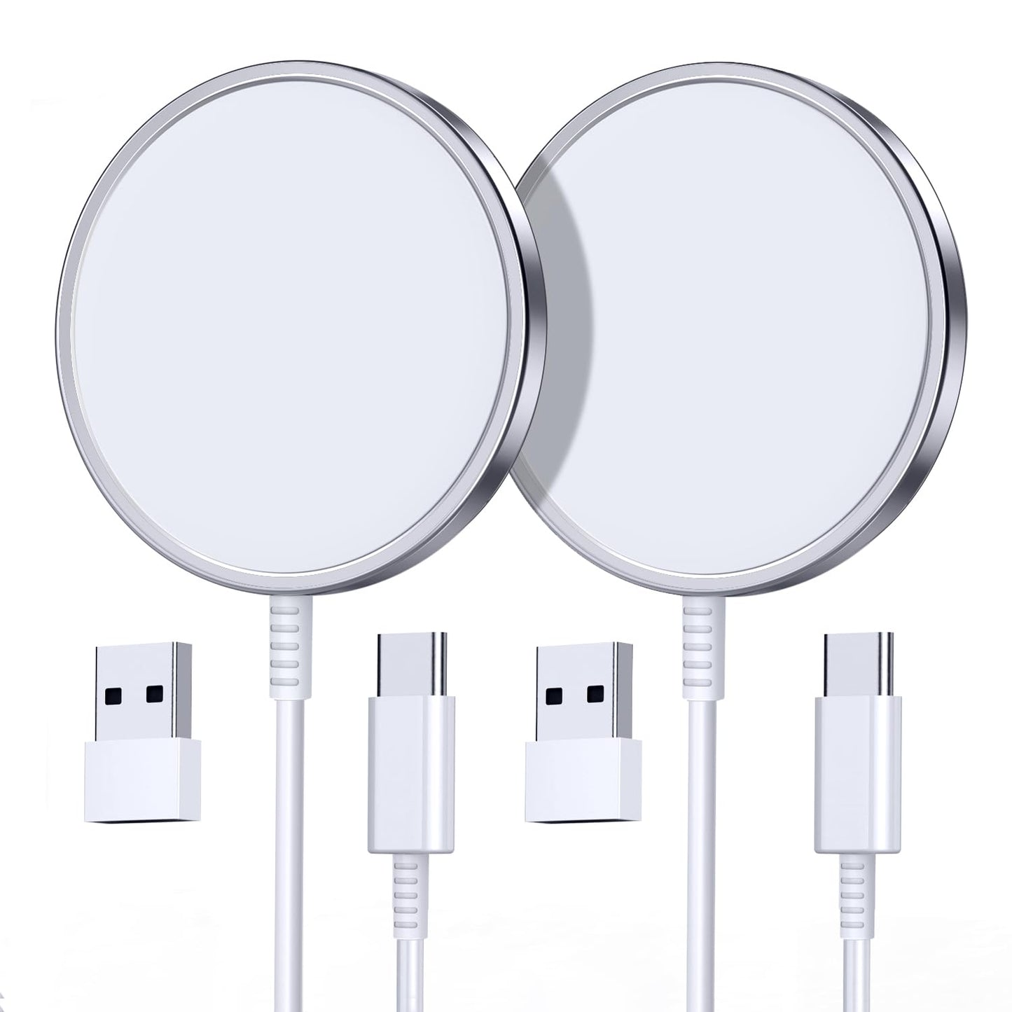 2 Pack Magnetic Wireless Charger for iPhone 15/15 Pro/15 Plus/15 Pro Max 15W Fast Magnetic Charger for iPhone 15/14/13/12 Series and AirPods 3/2/Pro 2/Pro
