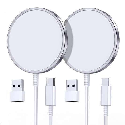 2 Pack Magnetic Wireless Charger for iPhone 15/15 Pro/15 Plus/15 Pro Max 15W Fast Magnetic Charger for iPhone 15/14/13/12 Series and AirPods 3/2/Pro 2/Pro