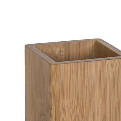 - OSCO Bamboo Square Pen Pot | Wood Pencil Holder | Desk Tidy | Office Organiser -