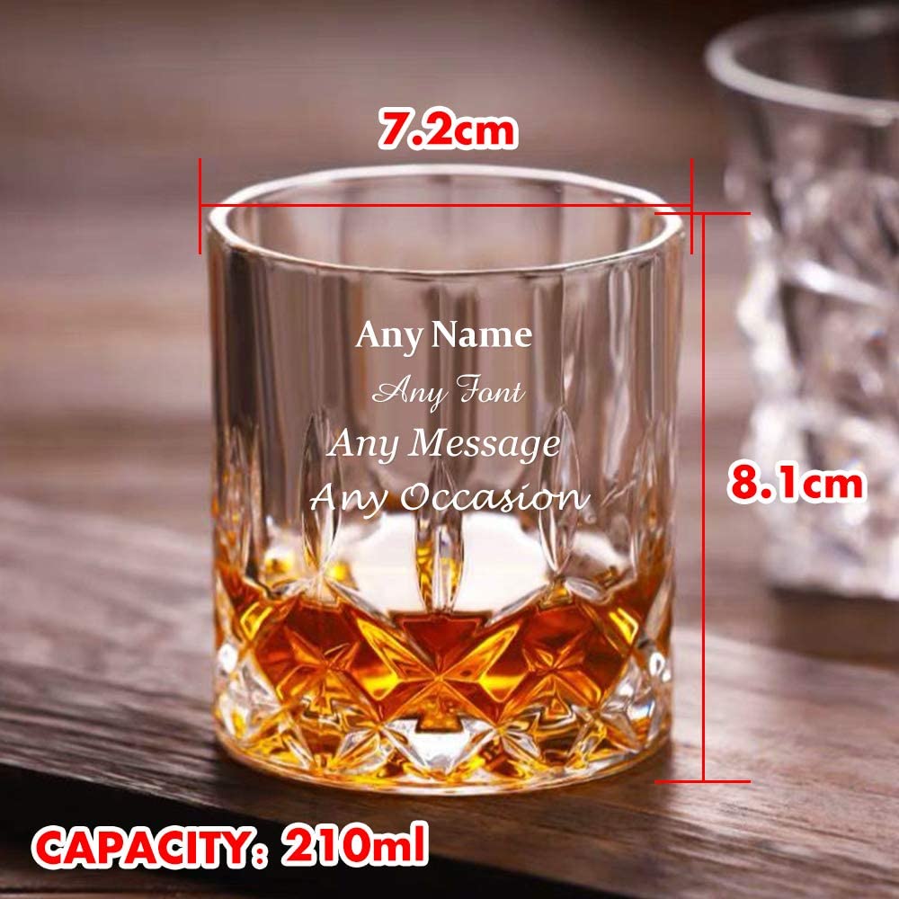 - EDSG Personalised Engraved Whiskey Tumbler Glass | 7oz | Birthday Christmas Anniversary Wedding Gift For Men Dad -