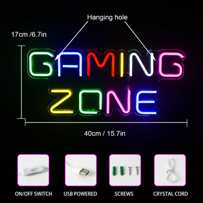 - ineonlife Gaming Zone | Neon Sign | Colorful LED Gaming Neon Light -