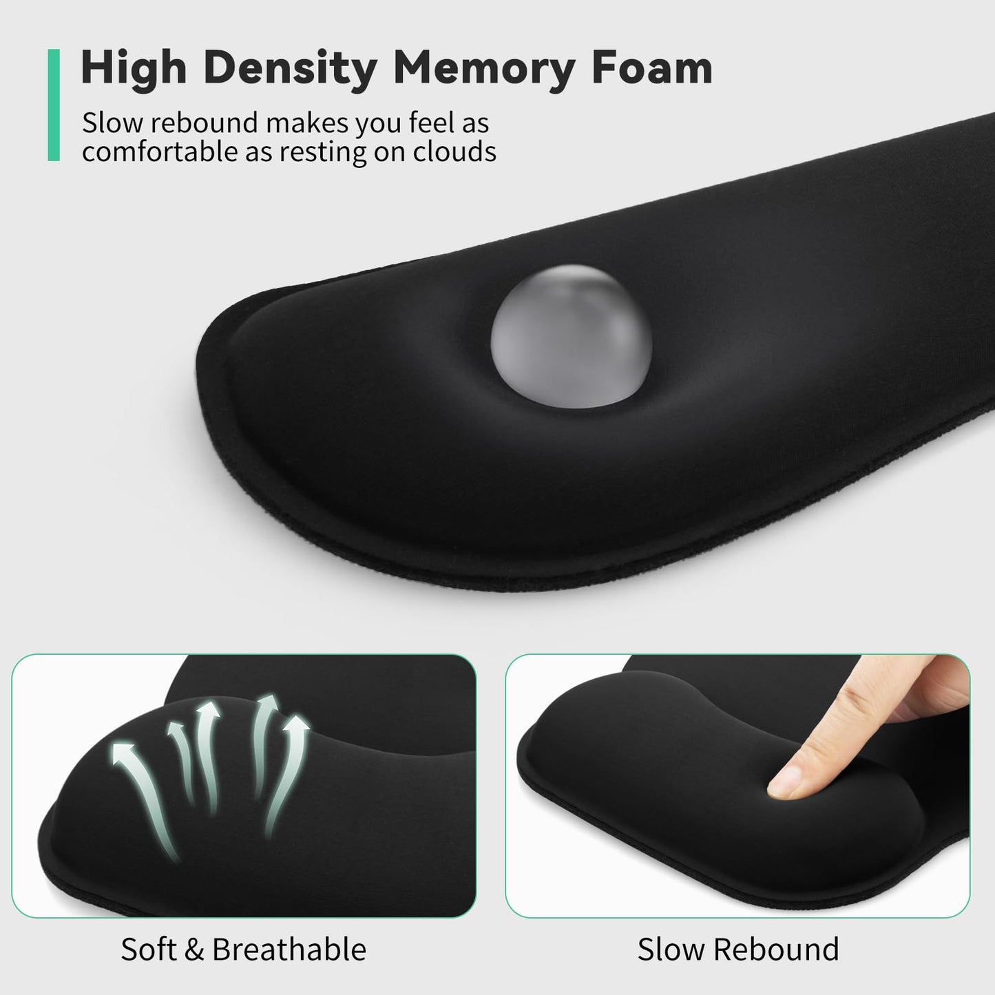- ZIBLY Keyboard wrist rest and Mouse mat wrist support, Comfortable Memory Foam Mouse pad wrist support cushion with Anti-Slip Grip for Office Computer Laptop Working Gaming