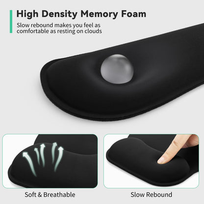 - ZIBLY Keyboard wrist rest and Mouse mat wrist support, Comfortable Memory Foam Mouse pad wrist support cushion with Anti-Slip Grip for Office Computer Laptop Working Gaming