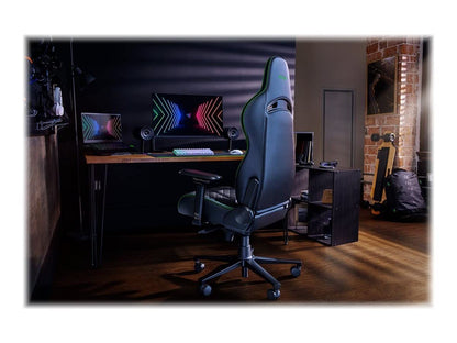 - Razer Enki | Gaming Chair With Integrated Lumbar Support | Foam Padding | Head Cushion | Height Adjustable | Green -