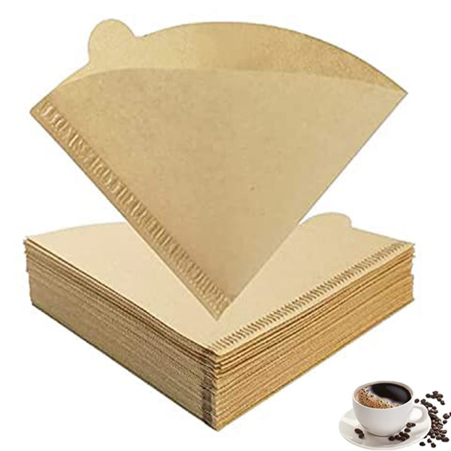 200 Pieces Coffee Filter Papers, 4.1x 5.5 Inch Disposable Filter Papers Size 01 Unbleached Cone Filter Papers Pour Over Coffee Filter Papers