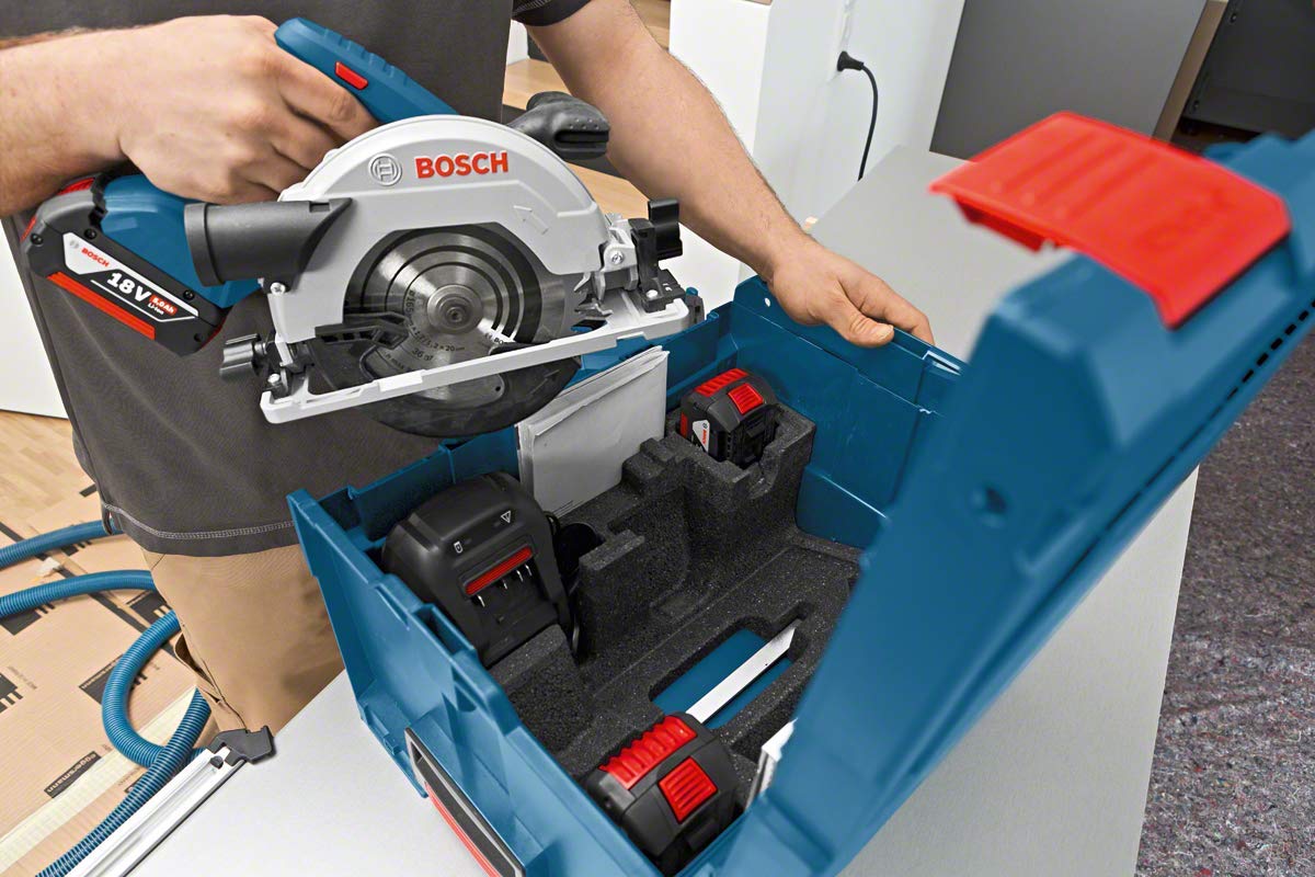 Bosch Professional 18V System GKS 18V-57 G Cordless Circular Saw (Saw Blade Diameter: 165 mm, Cutting Depth: 57 mm, excluding Batteries and Charger, in L-BOXX)