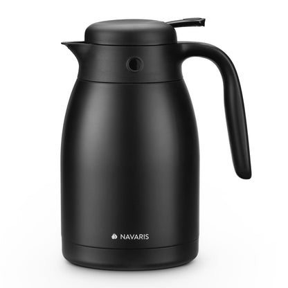 - Navaris Insulated Coffee Server | Matte Black Stainless Steel Carafe -
