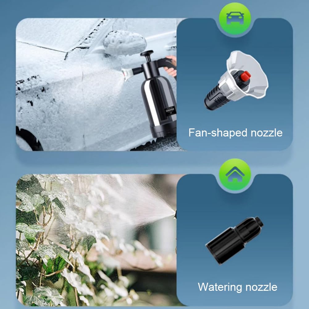 - ENCOMAG Snow Foam Pump Sprayer | Car Foam Sprayer | 2L | Hand Pneumatic Foam Cannon -