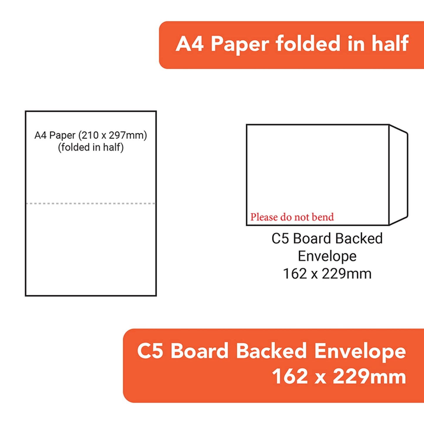 - Postmaster A5 C5  | Do Not Bend Board Back Envelopes | 229 x 162 mm | Peel Seal | 50 Pack -