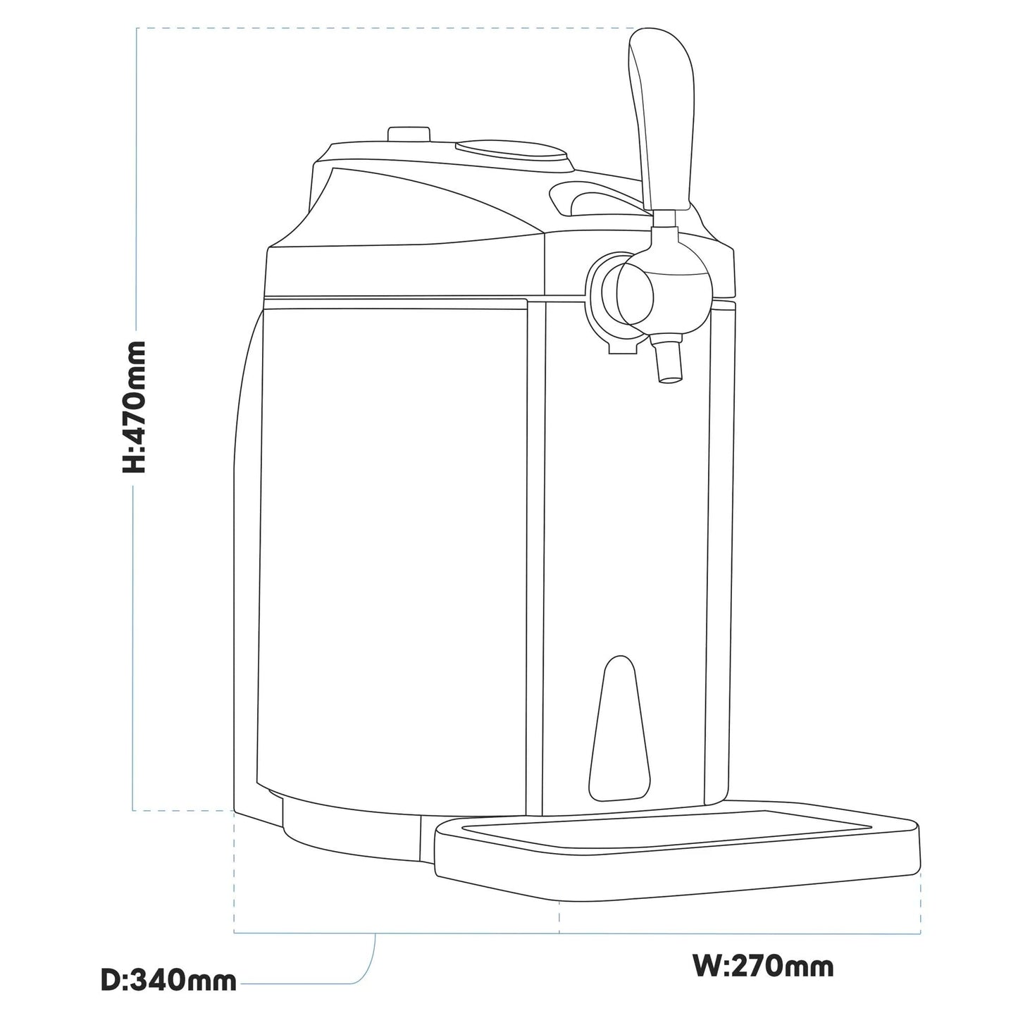Baridi 5L Beer Draught Dispenser Tap Machine with Integrated Cooling for 5L Kegs - DH49