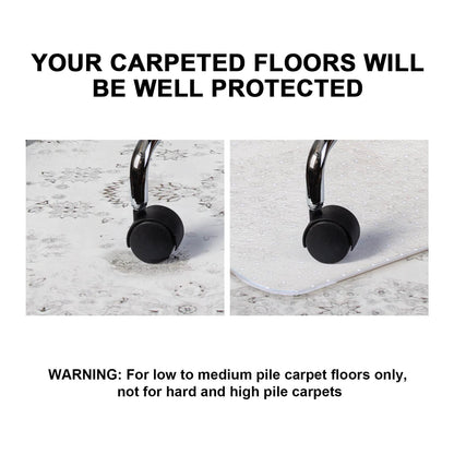 - Trintion Office Chair Mat for Carpeted Floor | 90x120cm PVC Floor Mat Non-Slip Pointed Waterproof Plastic Chair Mat Carpet Protector for Low, Standard and Medium Pile Carpets (Pointed T-shape)