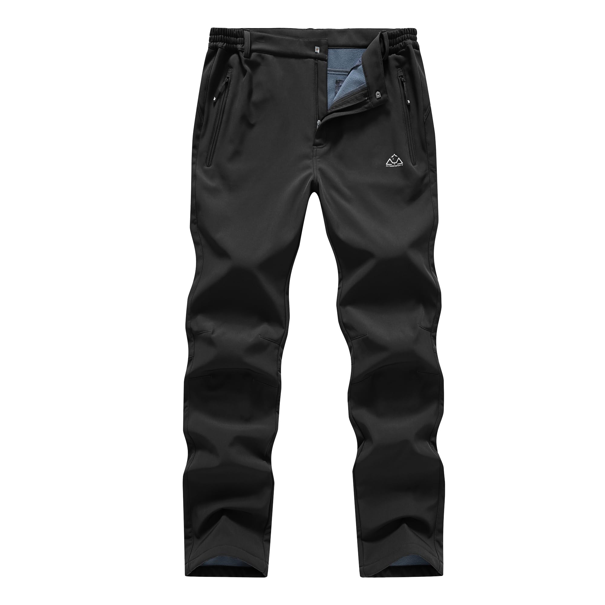 Rdruko Mens Waterproof Softshell Trousers Thermal Fleece Lined Casual Top Dad