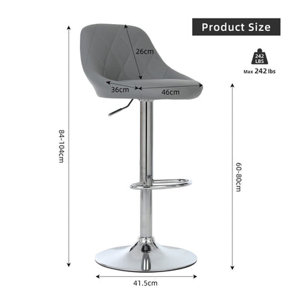 - Millhouse Modern Bar Stools Set | Leatherette Exterior | Adjustable Swivel Gas Lift -