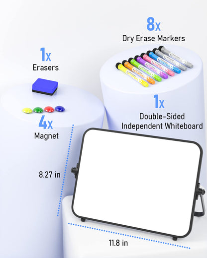 - Nicpro Dry Erase Small Whiteboard | A4 with Non-Slip Stand -