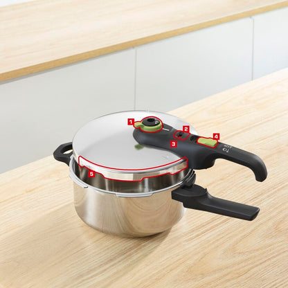 - Tefal | Secure Trendy P2580400 Pressure Cooker | 4 L -
