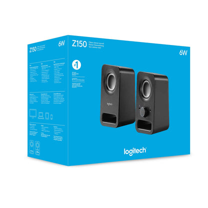 - Logitech Z150 PC Speaker | Stereo Sound | 2 Speakers | 6 Watts Peak Power -
