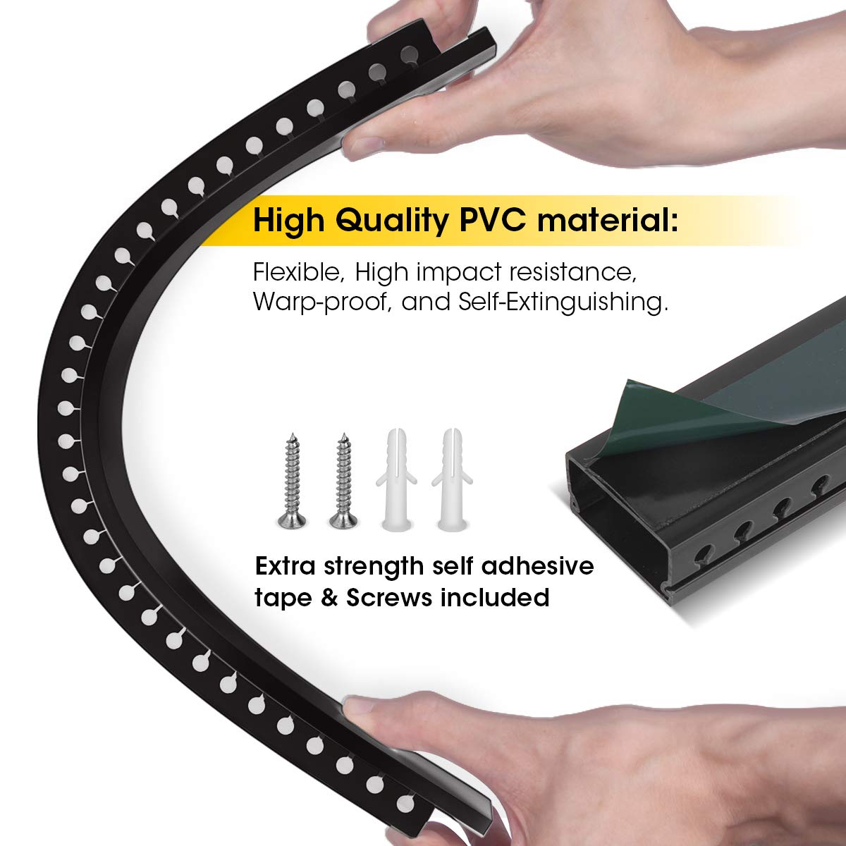 - StaGeek Cable Trunking | 9 Pieces of Cable Management Kit -