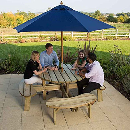 BrackenStyle Aberdeen Picnic Table – Durable Heavy Duty Round Pub Table – Suitable for 8 People 2.15M Diameter