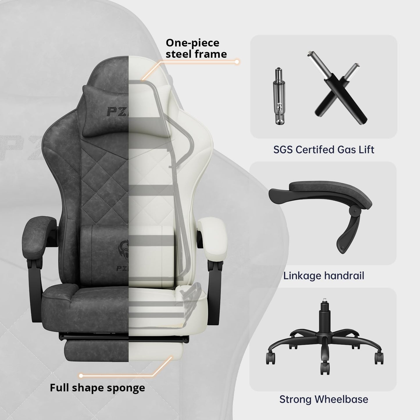 - PZDO Gaming Chair | Ergonomic Gaming Chair |Technical Fabric Gaming Chair -