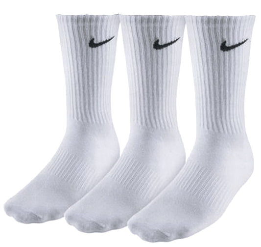 - Mens NIKE | 3 Pair Pack | White Cotton Cushioned Sport Socks -