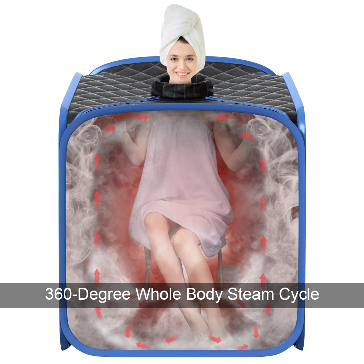- RELAX4LIFE Portable Steam Sauna | Folding Full Body Spa Sauna Tent | 9 Levels Temperature -
