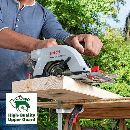Bosch Cordless Circular Saw UniversalCirc 18V-53 (Precise Sawing in Wood; Max. Cutting Depth 53 mm; 18 Volt System; 1x 2.5Ah Battery and Charger)
