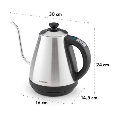 - Klarstein Garcon | Electric Kettle | Tea Maker | 1 L | 2000 Watts | Keep-Warm Function -